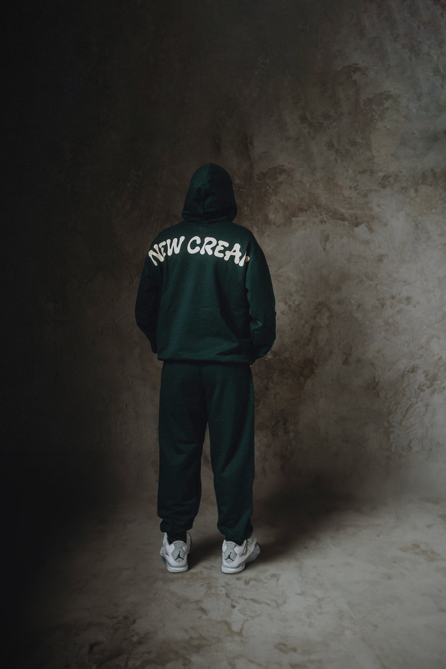 Pine Green cream hoodie