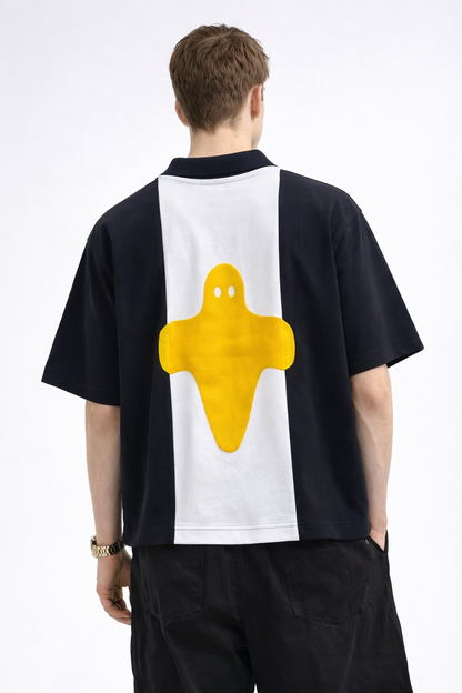 White & Blue polo Cream