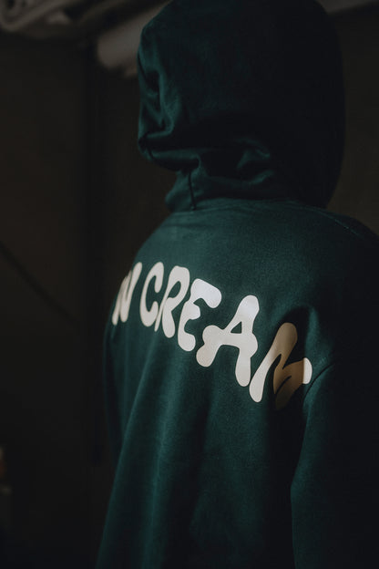 Pine Green cream hoodie