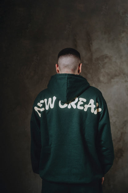 Pine Green cream hoodie