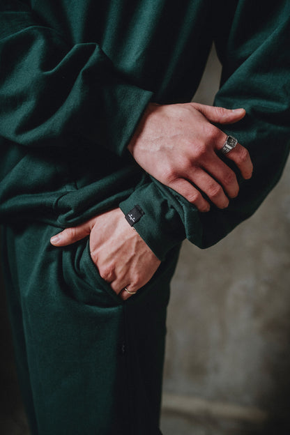 Pine Green cream hoodie